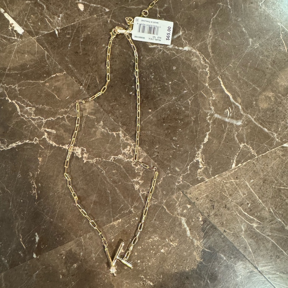 Gold Chain Necklace with Initial Pendant